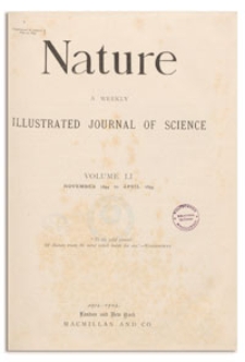 Nature : a Weekly Illustrated Journal of Science. Volume 51, 1894 November 22, [No. 1308]