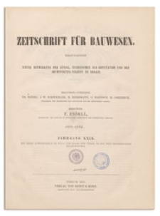 Zeitschrift für Bauwesen, Jr. XXIX, 1879, H. 8-10