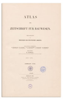 Zeitschrift für Bauwesen, Jr. XXXI, 1881, H. 1-3