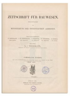 Zeitschrift für Bauwesen, Jr. XXXIII, 1883, H. 1-3