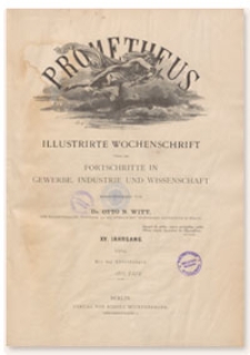 Prometheus : Illustrirte Wochenschrift über die Fortschritte in Gewerbe, Industrie und Wissenschaft. 15. Jahrgang, 1904, Nr 750