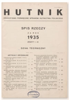 Hutnik : czasopismo poświęcone sprawom hutnictwa polskiego. R. 7, luty 1935, Zeszyt 2