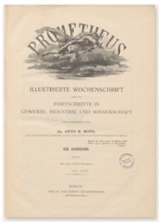 Prometheus : Illustrierte Wochenschrift über die Fortschritte in Gewerbe, Industrie und Wissenschaft. 21. Jahrgang, 1909, Nr 1047