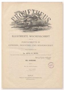 Prometheus : Illustrierte Wochenschrift über die Fortschritte in Gewerbe, Industrie und Wissenschaft. 21. Jahrgang, 1910, Nr 1056