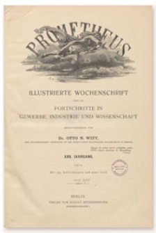 Prometheus : Illustrierte Wochenschrift über die Fortschritte in Gewerbe, Industrie und Wissenschaft. 22. Jahrgang, 1911, Nr 1139