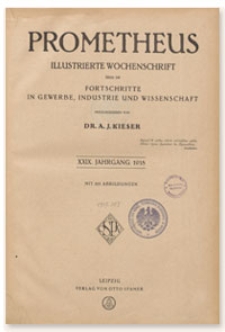 Prometheus : Illustrierte Wochenschrift über die Fortschritte in Gewerbe, Industrie und Wissenschaft. 29. Jahrgang, 1918, Nr 1458