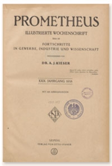 Prometheus : Illustrierte Wochenschrift über die Fortschritte in Gewerbe, Industrie und Wissenschaft. 29. Jahrgang, 1918, Nr 1477