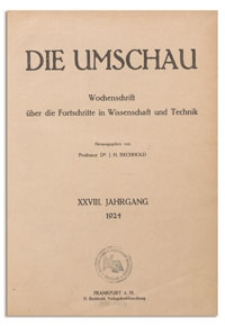 Die Umschau : Wochenschschrift über die Fortschritte in Wissenschaft und Technik. 29. Jahrgang, 1925, Heft 15