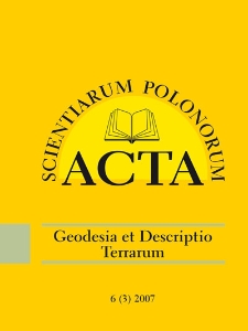 Acta Scientiarum Polonorum. Geodesia et Descriptio Terrarum 3, 2007