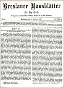 Breslauer Hausblätter für das Volk. Jg. 4, Nr. 92 (1866) + Beilage