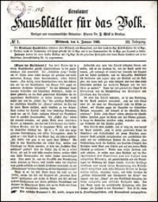 Breslauer Hausblätter für das Volk. Jg. 3, Nr. 1 (1865)