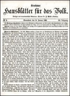 Breslauer Hausblätter für das Volk. Jg. 3, Nr. 4 (1865)