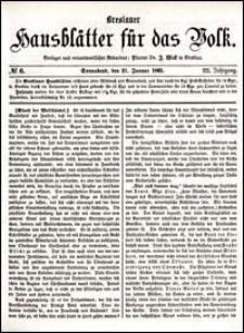 Breslauer Hausblätter für das Volk. Jg. 3, Nr. 6 (1865)