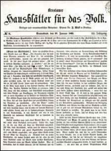 Breslauer Hausblätter für das Volk. Jg. 3, Nr. 8 (1865)