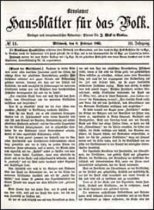 Breslauer Hausblätter für das Volk. Jg. 3, Nr. 11 (1865)