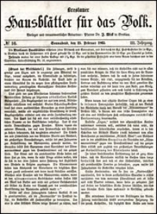 Breslauer Hausblätter für das Volk. Jg. 3, Nr. 16 (1865)