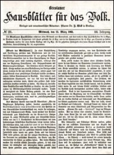 Breslauer Hausblätter für das Volk. Jg. 3, Nr. 21 (1865)