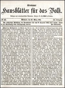 Breslauer Hausblätter für das Volk. Jg. 3, Nr. 23 (1865)