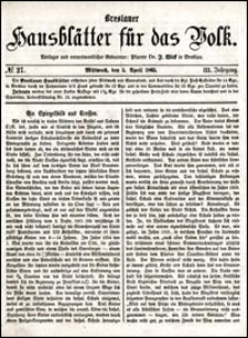 Breslauer Hausblätter für das Volk. Jg. 3, Nr. 27 (1865)