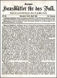 Breslauer Hausblätter für das Volk. Jg. 3, Nr. 28 (1865)