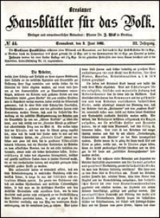 Breslauer Hausblätter für das Volk. Jg. 3, Nr. 44 (1865)