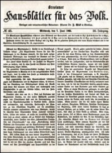 Breslauer Hausblätter für das Volk. Jg. 3, Nr. 45 (1865)