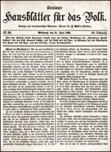 Breslauer Hausblätter für das Volk. Jg. 3, Nr. 49 (1865)