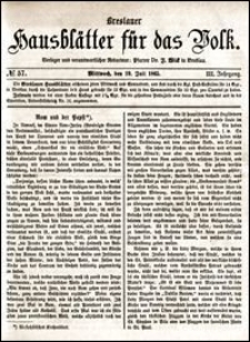Breslauer Hausblätter für das Volk. Jg. 3, Nr. 57 (1865)