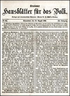 Breslauer Hausblätter für das Volk. Jg. 3, Nr. 64 (1865)