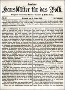 Breslauer Hausblätter für das Volk. Jg. 3, Nr. 67 (1865)