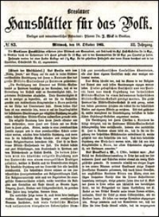 Breslauer Hausblätter für das Volk. Jg. 3, Nr. 83 (1865)