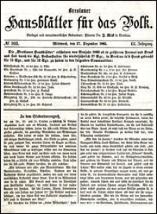Breslauer Hausblätter für das Volk. Jg. 3, Nr. 103 (1865)