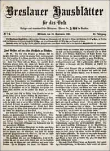 Breslauer Hausblätter für das Volk. Jg. 6, Nr. 74 (1868)