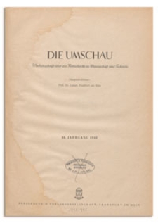 Die Umschau : Wochenschschrift über die Fortschritte in Wissenschaft und Technik. 46. Jahrgang, 1942, Heft 19