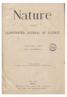 Nature : a Weekly Illustrated Journal of Science. Volume 70, 1904 June 2, [No. 1805]
