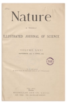 Nature : a Weekly Illustrated Journal of Science. Volume 71, 1905 March 30, [No. 1848]