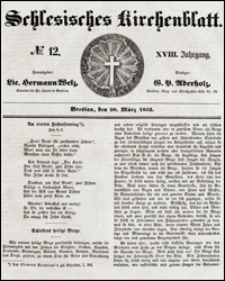 Schlesisches Kirchenblatt. Jg. 18, Nr. 12 (1852) + Beilage