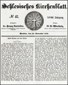 Schlesisches Kirchenblatt. Jg. 18, Nr. 47 (1852) + Beilage