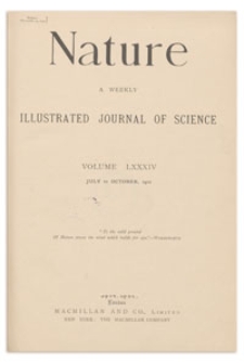 Nature : a Weekly Illustrated Journal of Science. Volume 84, 1910 July 7, [No. 2123]