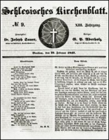 Schlesisches Kirchenblatt. Jg. 13, Nr. 9 (1847) + Beilage