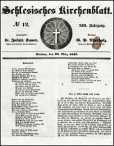 Schlesisches Kirchenblatt. Jg. 13, Nr. 12 (1847) + Beilage