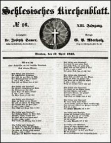 Schlesisches Kirchenblatt. Jg. 13, Nr. 16 (1847) + Beilage