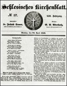 Schlesisches Kirchenblatt. Jg. 13, Nr. 17 (1847) + Beilage