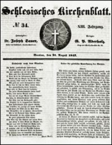 Schlesisches Kirchenblatt. Jg. 13, Nr. 34 (1847) + Beilage