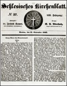 Schlesisches Kirchenblatt. Jg. 13, Nr. 37 (1847) + Beilage