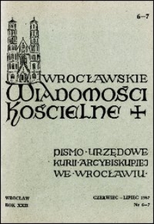 Wrocławskie Wiadomości Kościelne. R. 22, 1967, nr 6-7