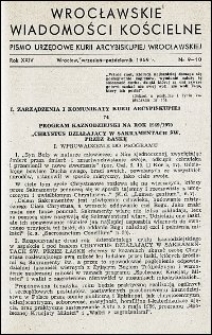 Wrocławskie Wiadomości Kościelne. R. 24, 1969, nr 9-10