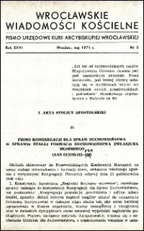 Wrocławskie Wiadomości Kościelne. R. 26, 1971, nr 5