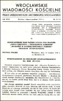 Wrocławskie Wiadomości Kościelne. R. 26, 1971, nr 11-12