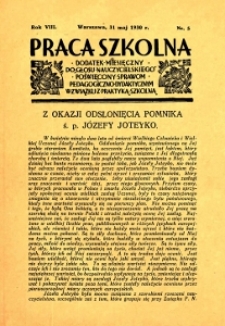 Praca Szkolna : dodatek miesięczny do Głosu Nauczycielskiego, poświęcony sprawom pedagogiczno-dydaktycznym w związku z praktyką szkolną, Rok VIII, nr 5